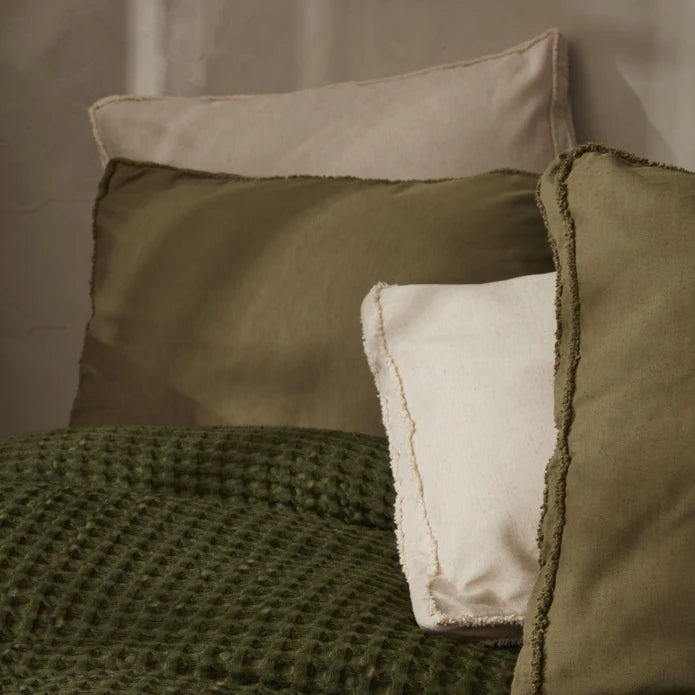 Pre-order 65 Days Delivery - Karaca Home Casey Double Waffle Blanket 200x230 cm Green 200.22.01.0086