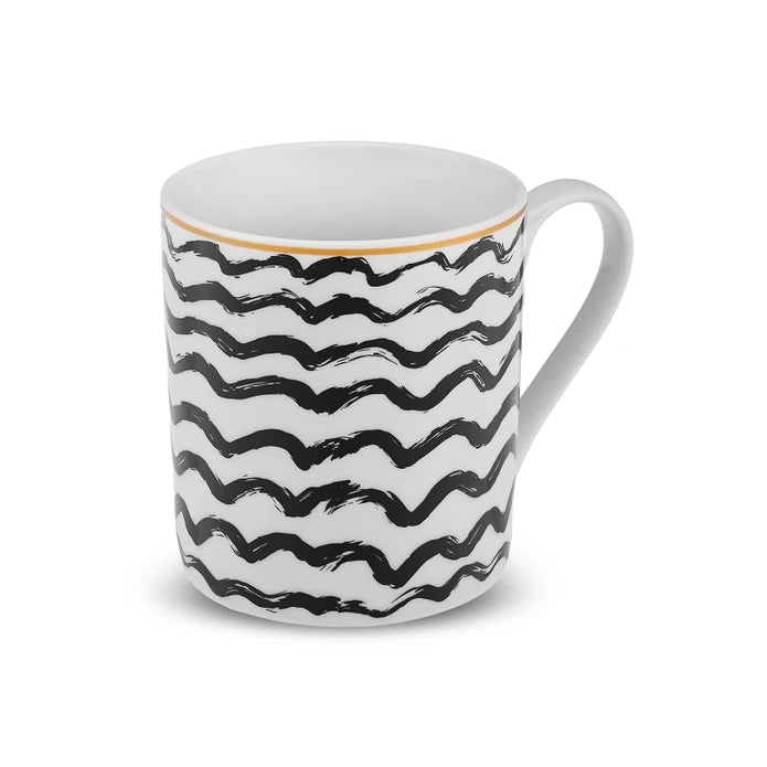 Karaca Zigzag Mug 360 Ml Black 153.09.01.2791 -  Mugs | كوب كاراجا متعرج 360 مل أسود - ebarza Furniture UAE | Shop Modern Furniture in Abu Dhabi & Dubai - مفروشات ايبازرا في الامارات | تسوق اثاث عصري وديكورات مميزة في دبي وابوظبي