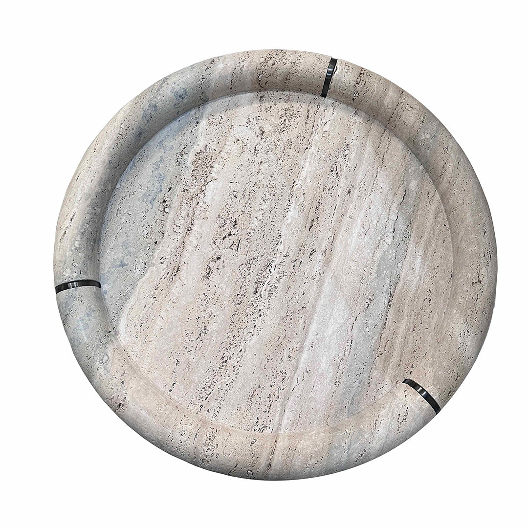 Marseille Travertine Center Table - EB04B -  Coffee tables - ebarza Furniture UAE | Shop Modern Furniture in Abu Dhabi & Dubai - مفروشات ايبازرا في الامارات | تسوق اثاث عصري وديكورات مميزة في دبي وابوظبي