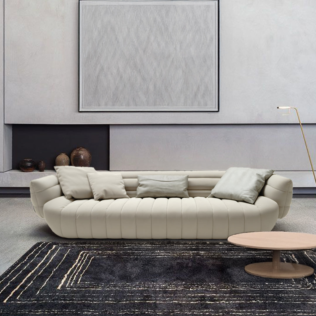 Desert Beige leather Sofa AMBO-S8032- Beige -  Sofas - ebarza Furniture UAE | Shop Modern Furniture in Abu Dhabi & Dubai - مفروشات ايبازرا في الامارات | تسوق اثاث عصري وديكورات مميزة في دبي وابوظبي