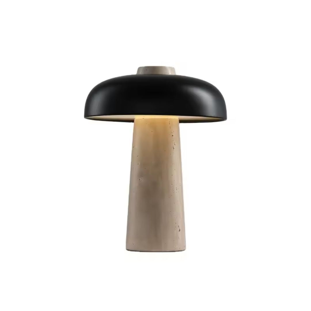 Matt Black Iron And Travertine Table Lamp MT80591-1-240 -  Desk/table Lamps - ebarza Furniture UAE | Shop Modern Furniture in Abu Dhabi & Dubai - مفروشات ايبازرا في الامارات | تسوق اثاث عصري وديكورات مميزة في دبي وابوظبي