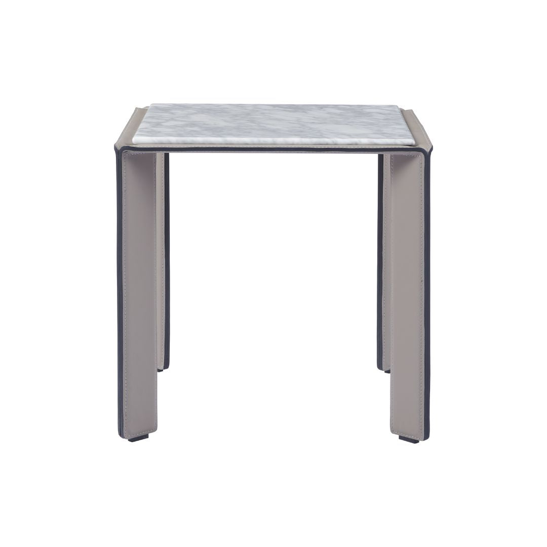 Pre-order 35 Days Delivery Natural Bianco Carrara Venato Marble Side Table CH-1111S -  Side Tables - ebarza Furniture UAE | Shop Modern Furniture in Abu Dhabi & Dubai - مفروشات ايبازرا في الامارات | تسوق اثاث عصري وديكورات مميزة في دبي وابوظبي