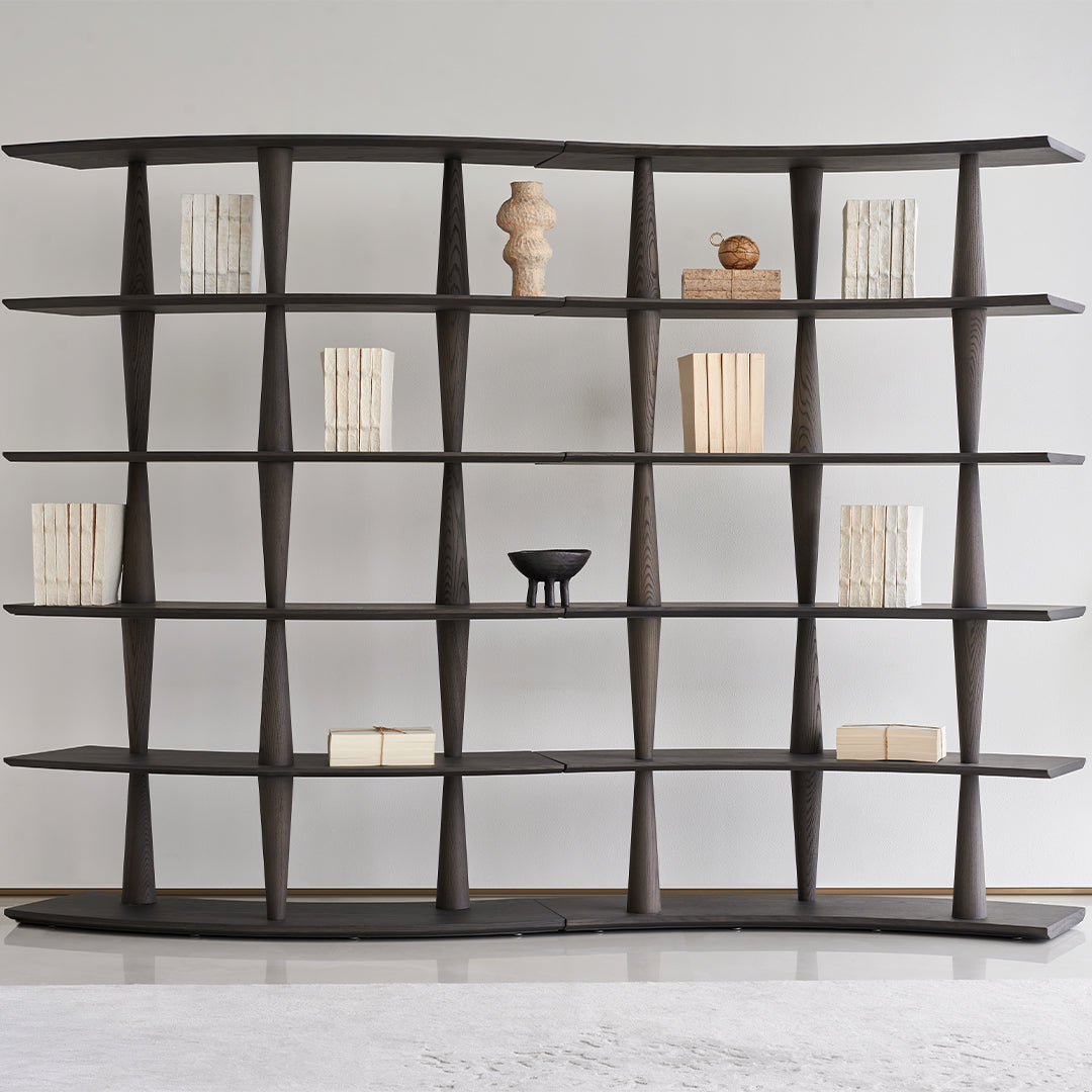 Pre-order 45 Days Delivery  Nexus Shelf Ash Wood Italian Grey - BMS-SJ-517