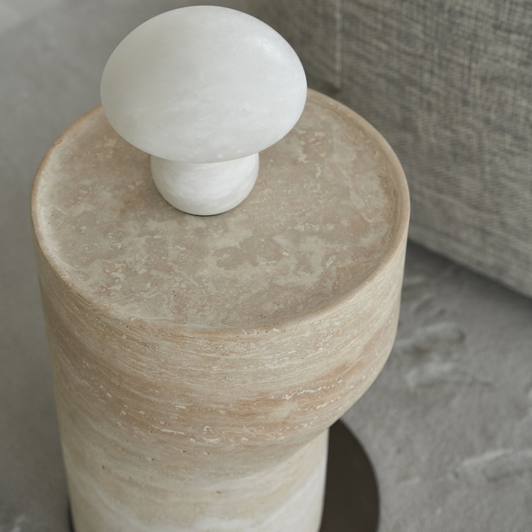 Nimbus Travertine Small Side Table BMCJ-BJ6070-SMALL -  Coffee tables - ebarza Furniture UAE | Shop Modern Furniture in Abu Dhabi & Dubai - مفروشات ايبازرا في الامارات | تسوق اثاث عصري وديكورات مميزة في دبي وابوظبي