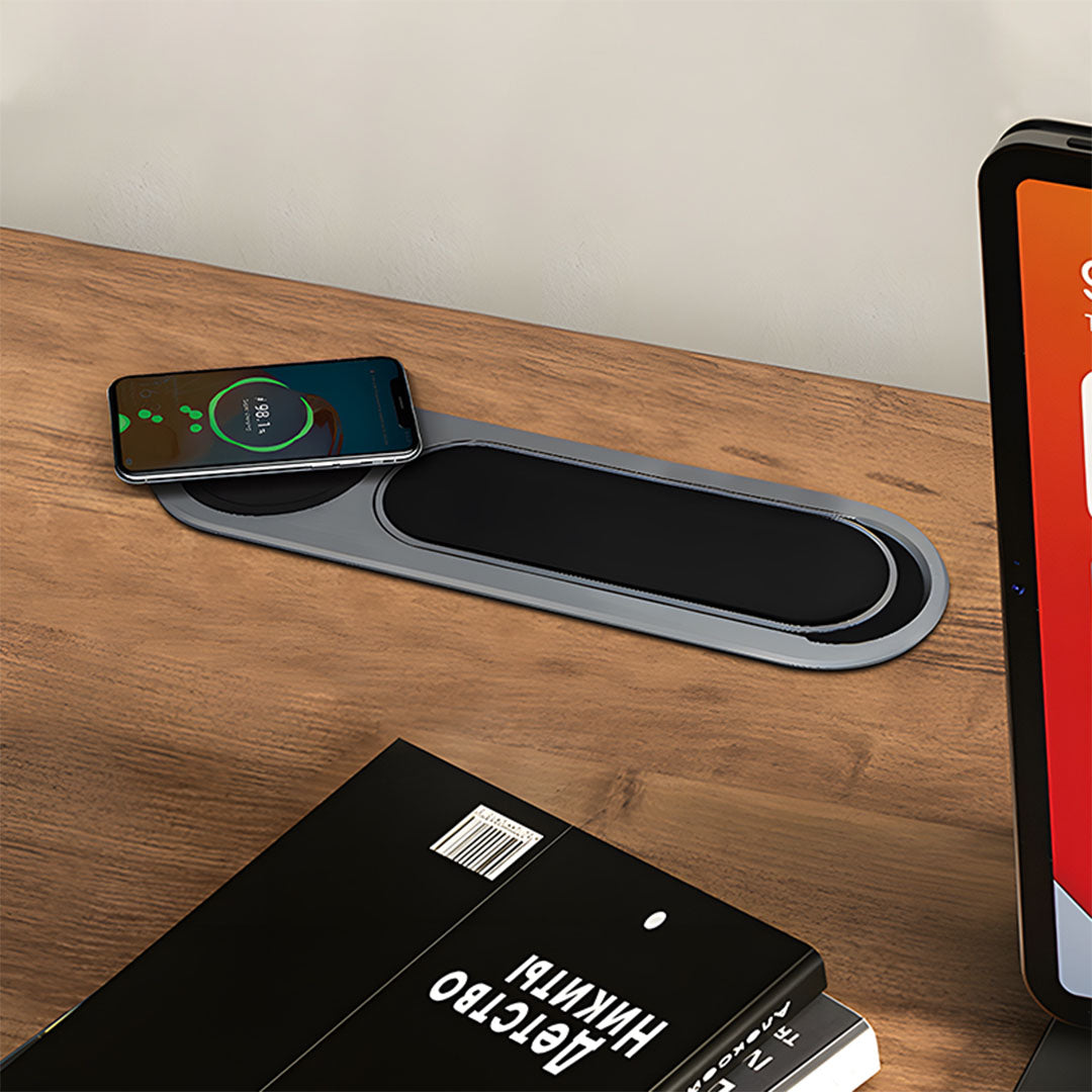 Pre-order 90 Days Delivery Oral Desktop Socket With Wireless Charger AH08-D -  Power Track System | نظام تتبع الطاقة 120X8 سم - ebarza Furniture UAE | Shop Modern Furniture in Abu Dhabi & Dubai - مفروشات ايبازرا في الامارات | تسوق اثاث عصري وديكورات مميزة في دبي وابوظبي