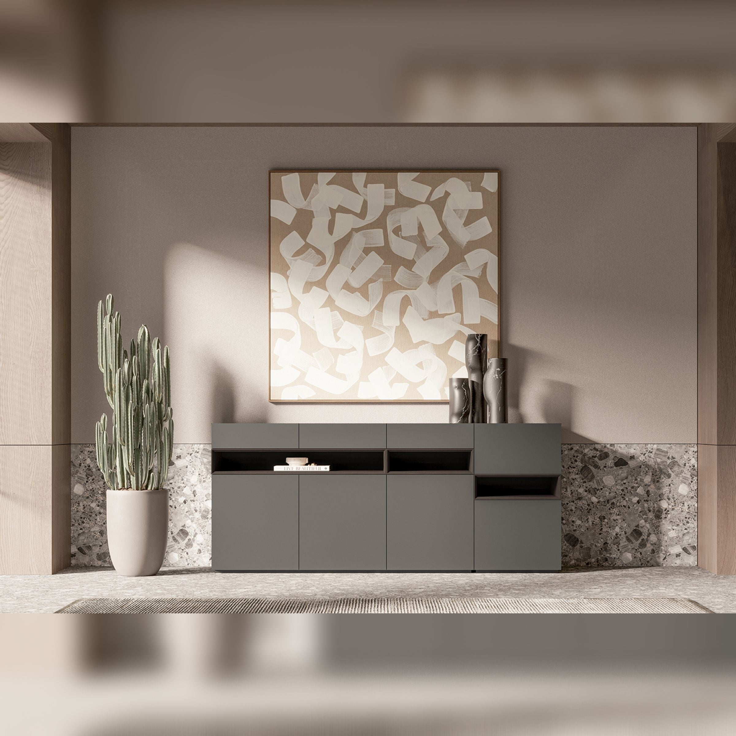 Lipa Sideboard/ Console 3+1 Door YOLPA-SB -  Cabinets | خزانة جانبية / كونسول ليبا 3 + 1 باب - ebarza Furniture UAE | Shop Modern Furniture in Abu Dhabi & Dubai - مفروشات ايبازرا في الامارات | تسوق اثاث عصري وديكورات مميزة في دبي وابوظبي