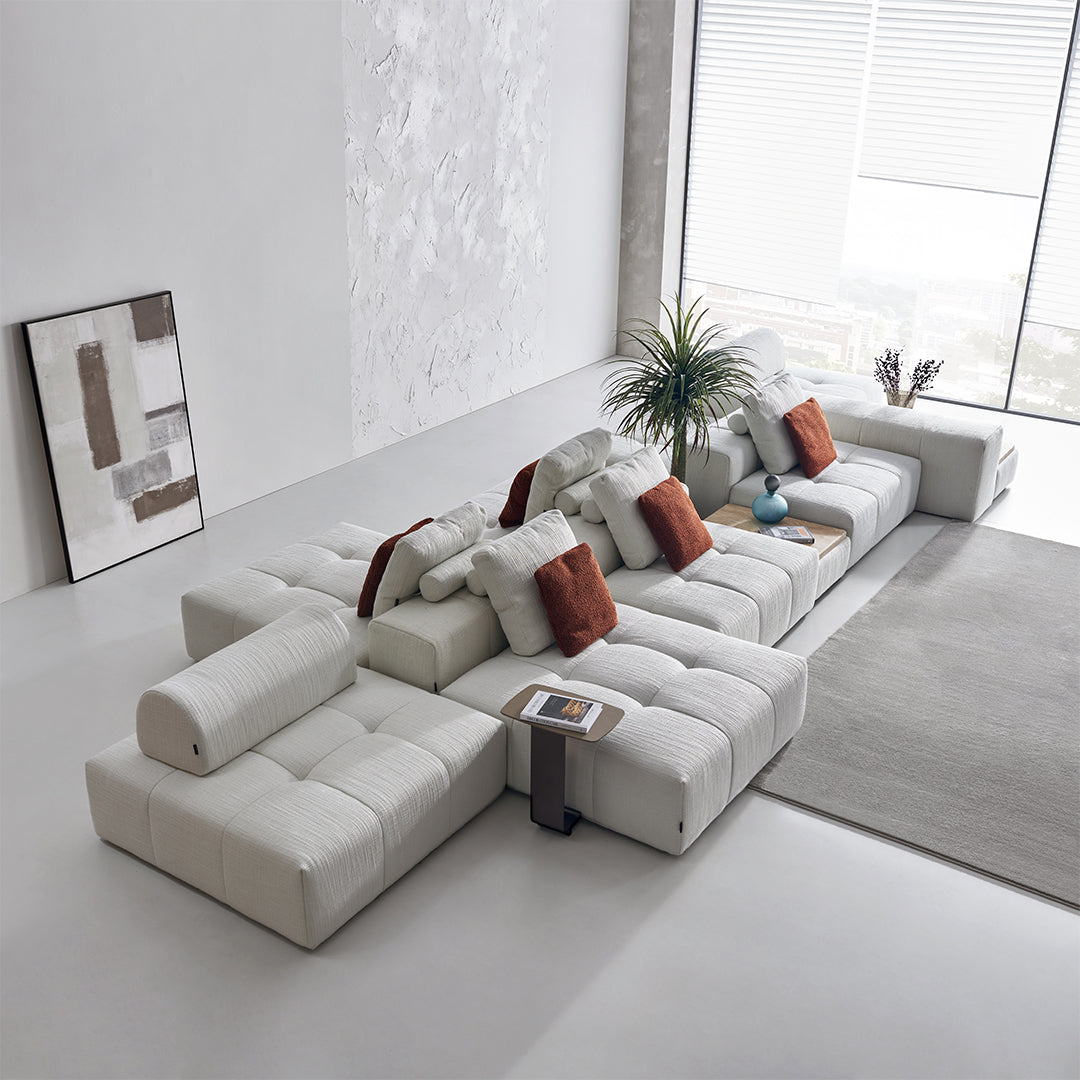 2 Seater Puzzle Sofa + Leather Side Table