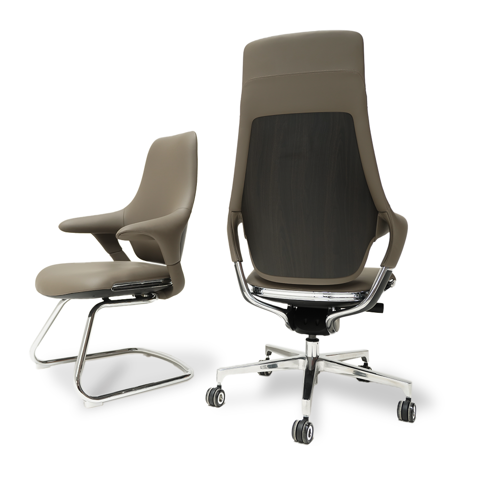 Nigel Leather Office Chair with Wheels 8001HB -  Office Chairs - ebarza Furniture UAE | Shop Modern Furniture in Abu Dhabi & Dubai - مفروشات ايبازرا في الامارات | تسوق اثاث عصري وديكورات مميزة في دبي وابوظبي