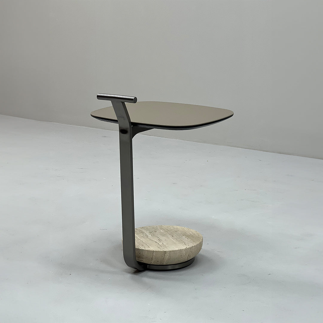 Saddle Leather Side Table JK-D148 -  Side Tables - ebarza Furniture UAE | Shop Modern Furniture in Abu Dhabi & Dubai - مفروشات ايبازرا في الامارات | تسوق اثاث عصري وديكورات مميزة في دبي وابوظبي