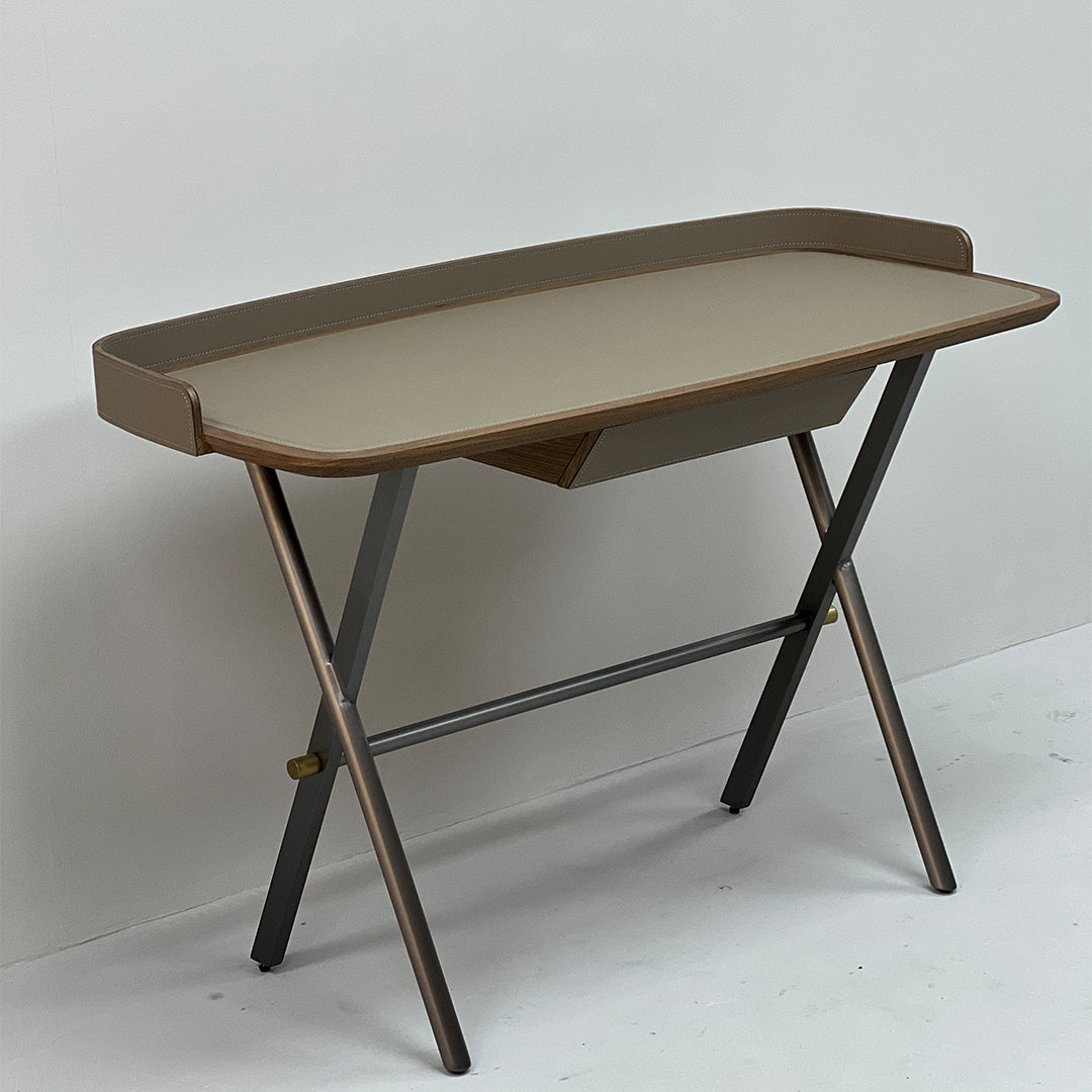 Saddle Leather Desk JK-J13 -  Office Desks - ebarza Furniture UAE | Shop Modern Furniture in Abu Dhabi & Dubai - مفروشات ايبازرا في الامارات | تسوق اثاث عصري وديكورات مميزة في دبي وابوظبي