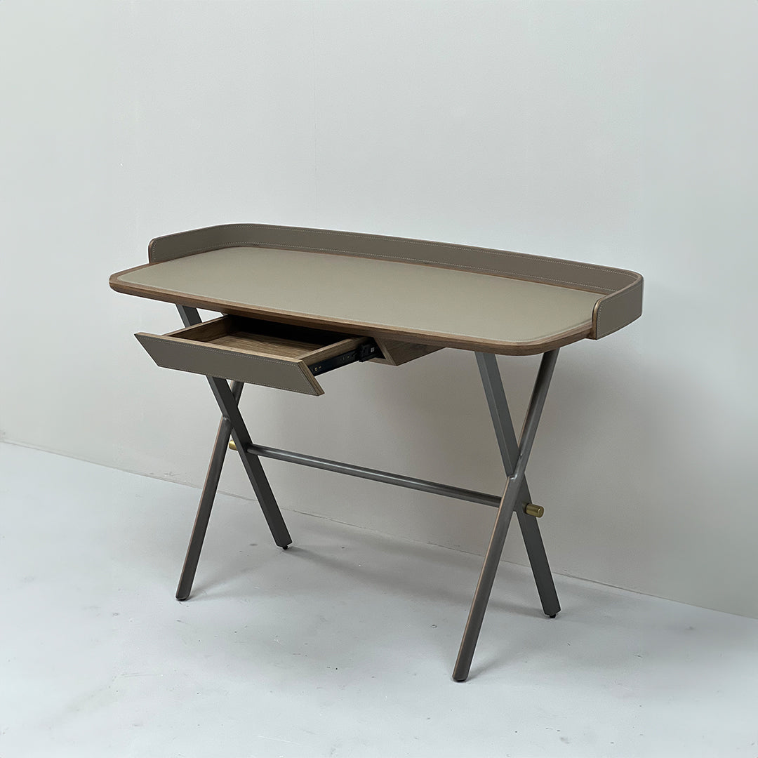 Saddle Leather Desk JK-J13 -  Office Desks - ebarza Furniture UAE | Shop Modern Furniture in Abu Dhabi & Dubai - مفروشات ايبازرا في الامارات | تسوق اثاث عصري وديكورات مميزة في دبي وابوظبي