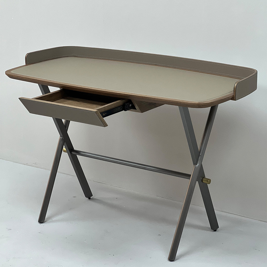 Saddle Leather Desk JK-J13 -  Office Desks - ebarza Furniture UAE | Shop Modern Furniture in Abu Dhabi & Dubai - مفروشات ايبازرا في الامارات | تسوق اثاث عصري وديكورات مميزة في دبي وابوظبي