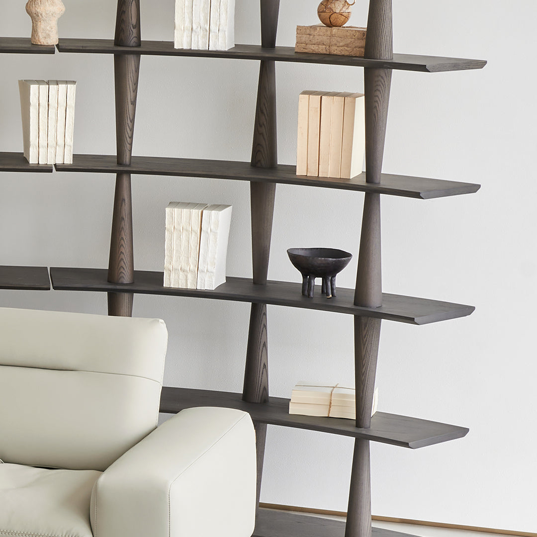 Pre-order 45 Days Delivery  Nexus Shelf Ash Wood Italian Grey - BMS-SJ-517