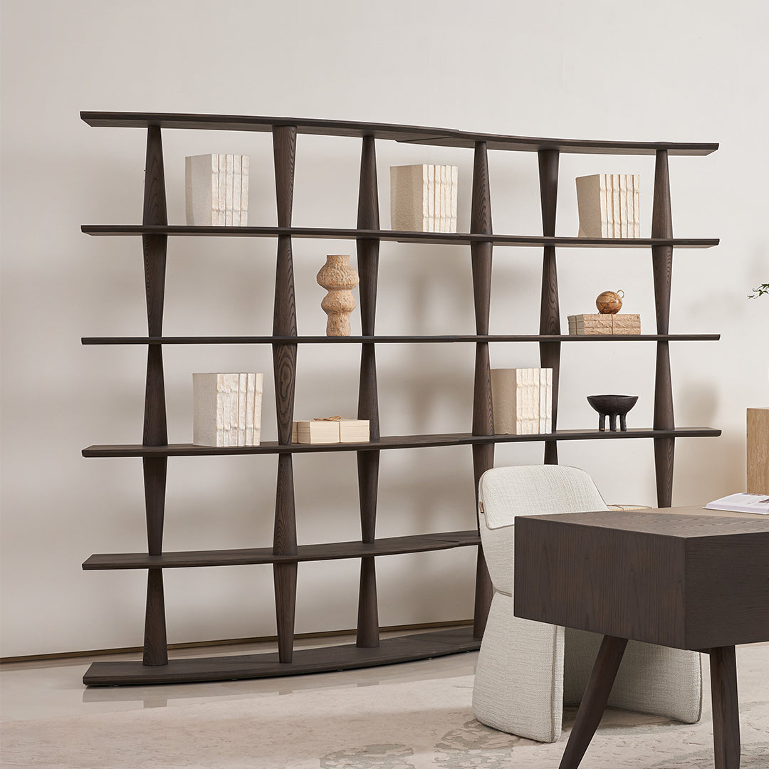 Pre-order 45 Days Delivery  Nexus Shelf Ash Wood Italian Grey - BMS-SJ-517