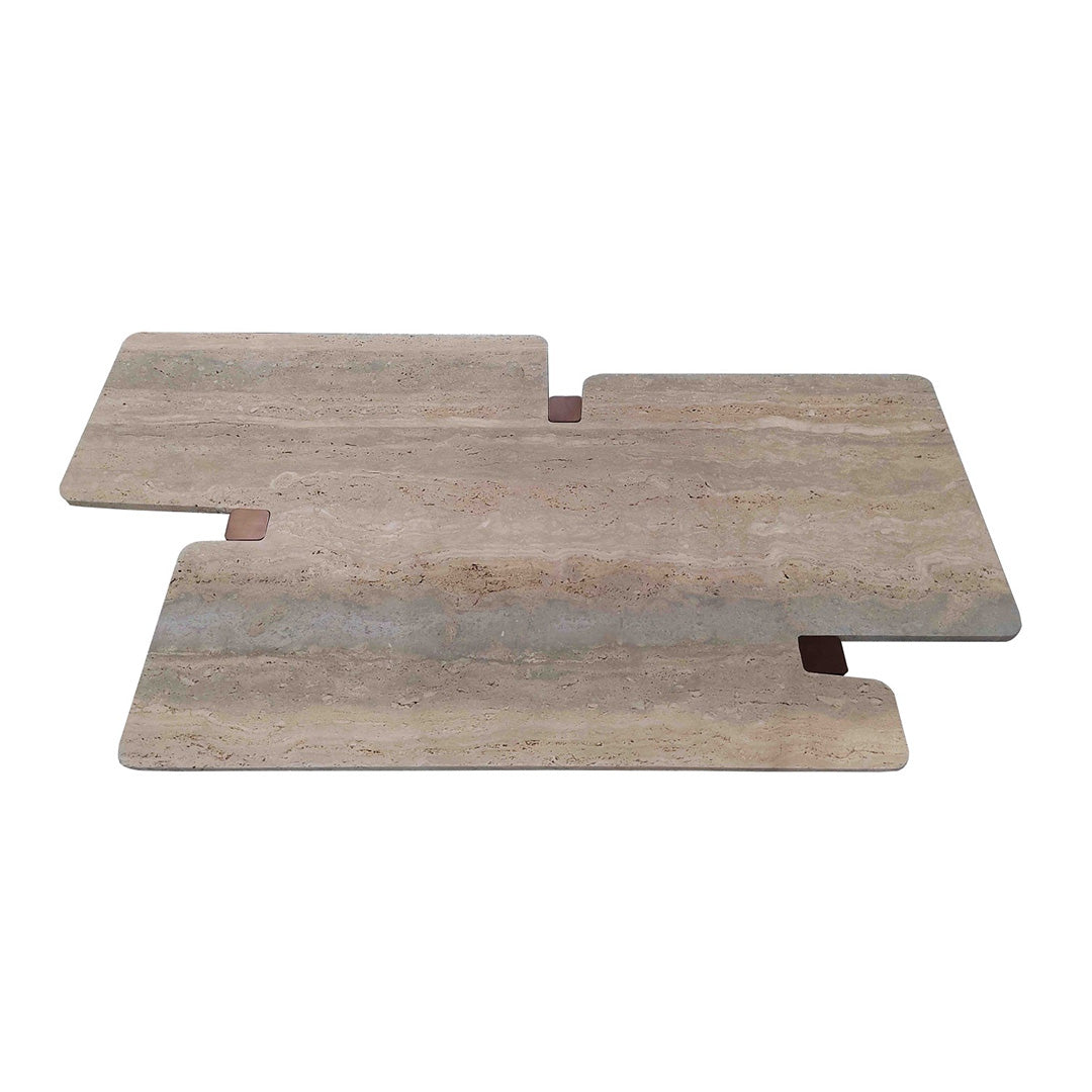 Silvia Travertine Center Table - 449CT -  Coffee tables - ebarza Furniture UAE | Shop Modern Furniture in Abu Dhabi & Dubai - مفروشات ايبازرا في الامارات | تسوق اثاث عصري وديكورات مميزة في دبي وابوظبي