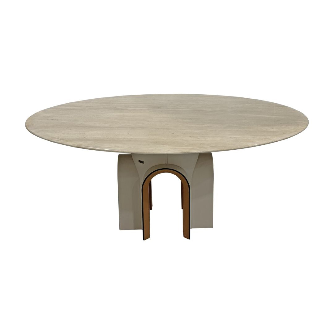 Pre-order 35 Days Delivery Travertine Stone Dining Table DT-A232 -  Dining Tables - ebarza Furniture UAE | Shop Modern Furniture in Abu Dhabi & Dubai - مفروشات ايبازرا في الامارات | تسوق اثاث عصري وديكورات مميزة في دبي وابوظبي