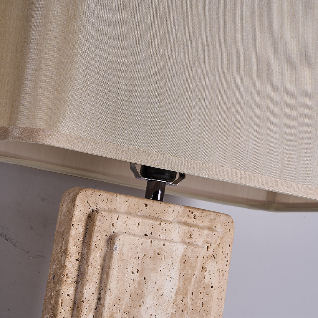 Travertine White Shade Table Lamp JA050 -  Desk\table Lamps - ebarza Furniture UAE | Shop Modern Furniture in Abu Dhabi & Dubai - مفروشات ايبازرا في الامارات | تسوق اثاث عصري وديكورات مميزة في دبي وابوظبي