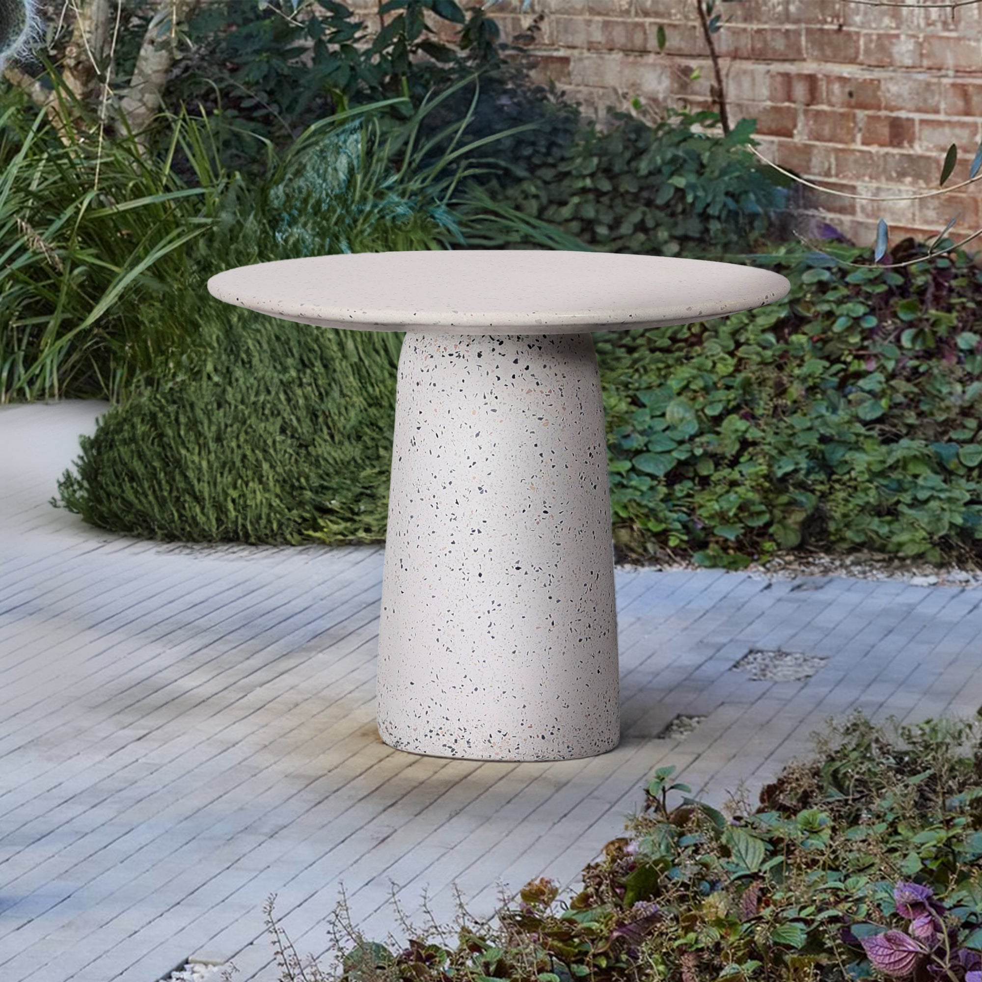 White TERRAZZO Dinning Table BP-4911 -  Dining Tables - ebarza Furniture UAE | Shop Modern Furniture in Abu Dhabi & Dubai - مفروشات ايبازرا في الامارات | تسوق اثاث عصري وديكورات مميزة في دبي وابوظبي