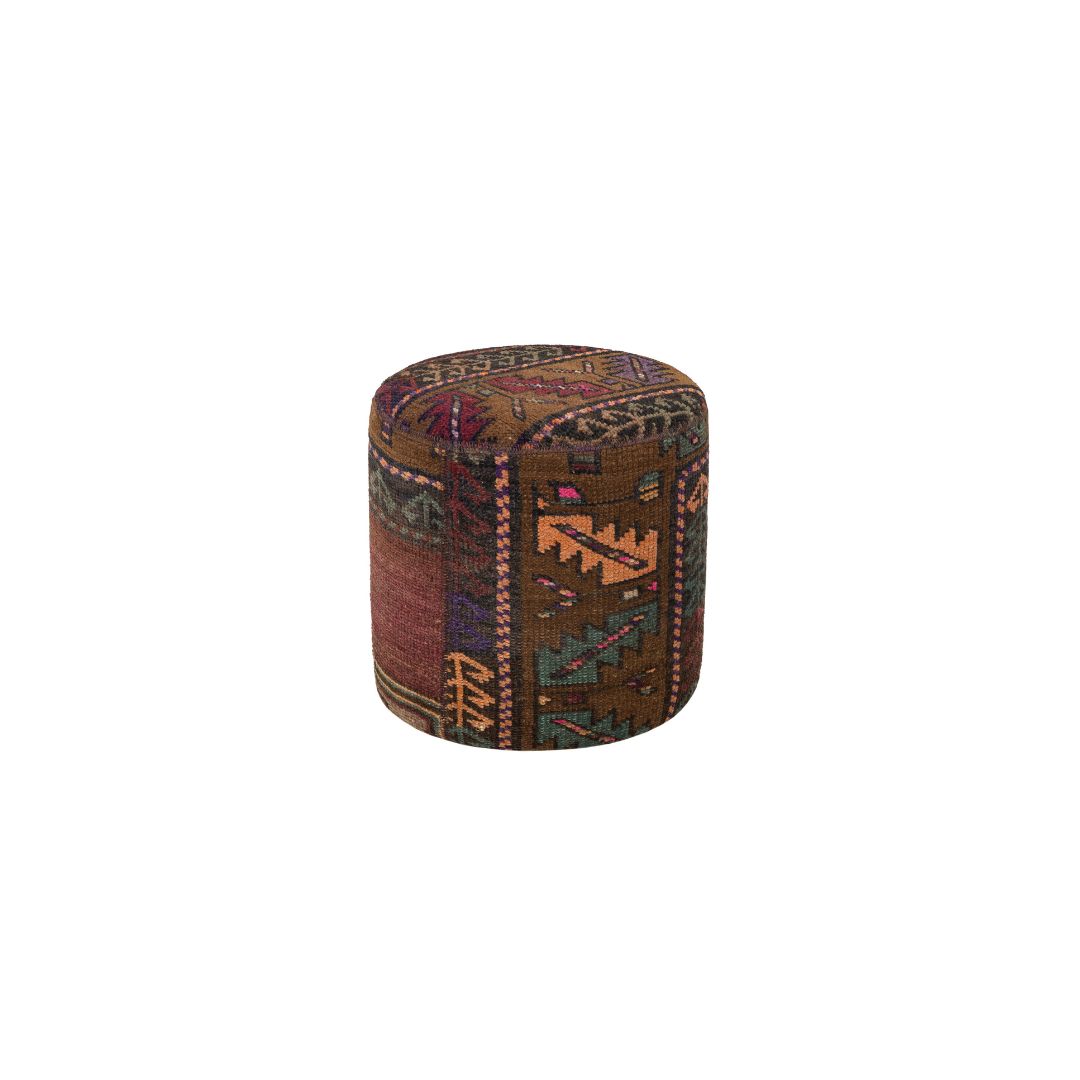 Anatolian Patchwork Style Pouf P18 -  Poufs - ebarza Furniture UAE | Shop Modern Furniture in Abu Dhabi & Dubai - مفروشات ايبازرا في الامارات | تسوق اثاث عصري وديكورات مميزة في دبي وابوظبي