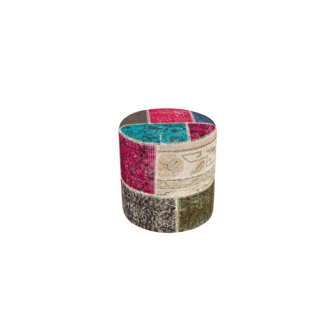 Anatolian Patchwork Style Pouf P24 -  Poufs - ebarza Furniture UAE | Shop Modern Furniture in Abu Dhabi & Dubai - مفروشات ايبازرا في الامارات | تسوق اثاث عصري وديكورات مميزة في دبي وابوظبي