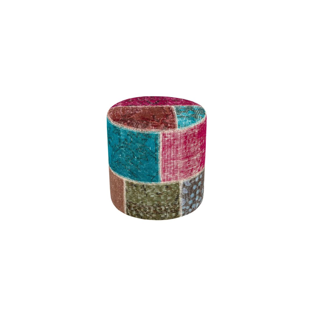 Anatolian Patchwork Style Pouf P24 -  Poufs - ebarza Furniture UAE | Shop Modern Furniture in Abu Dhabi & Dubai - مفروشات ايبازرا في الامارات | تسوق اثاث عصري وديكورات مميزة في دبي وابوظبي