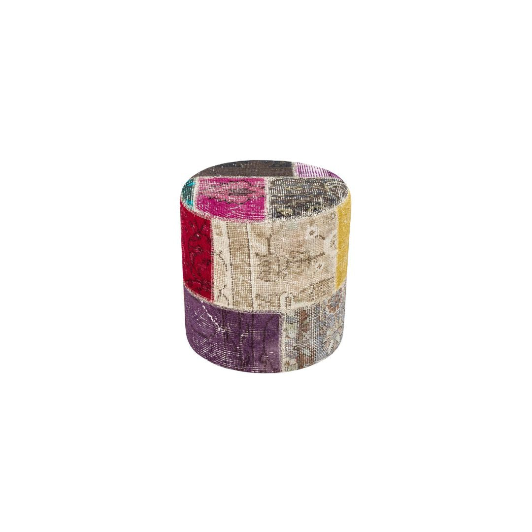 Anatolian Patchwork Style Pouf P24 -  Poufs - ebarza Furniture UAE | Shop Modern Furniture in Abu Dhabi & Dubai - مفروشات ايبازرا في الامارات | تسوق اثاث عصري وديكورات مميزة في دبي وابوظبي