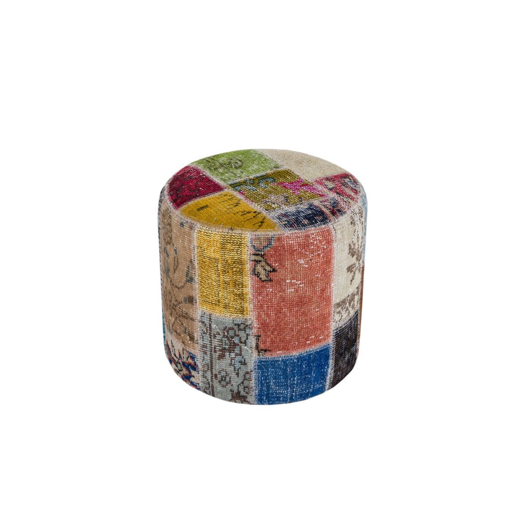 Anatolian Patchwork Style Pouf P27 -  Poufs - ebarza Furniture UAE | Shop Modern Furniture in Abu Dhabi & Dubai - مفروشات ايبازرا في الامارات | تسوق اثاث عصري وديكورات مميزة في دبي وابوظبي