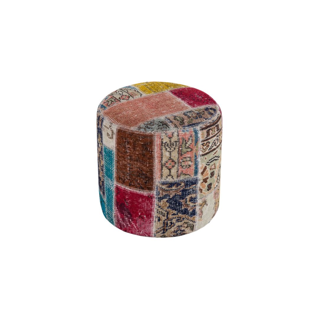 Anatolian Patchwork Style Pouf P27 -  Poufs - ebarza Furniture UAE | Shop Modern Furniture in Abu Dhabi & Dubai - مفروشات ايبازرا في الامارات | تسوق اثاث عصري وديكورات مميزة في دبي وابوظبي