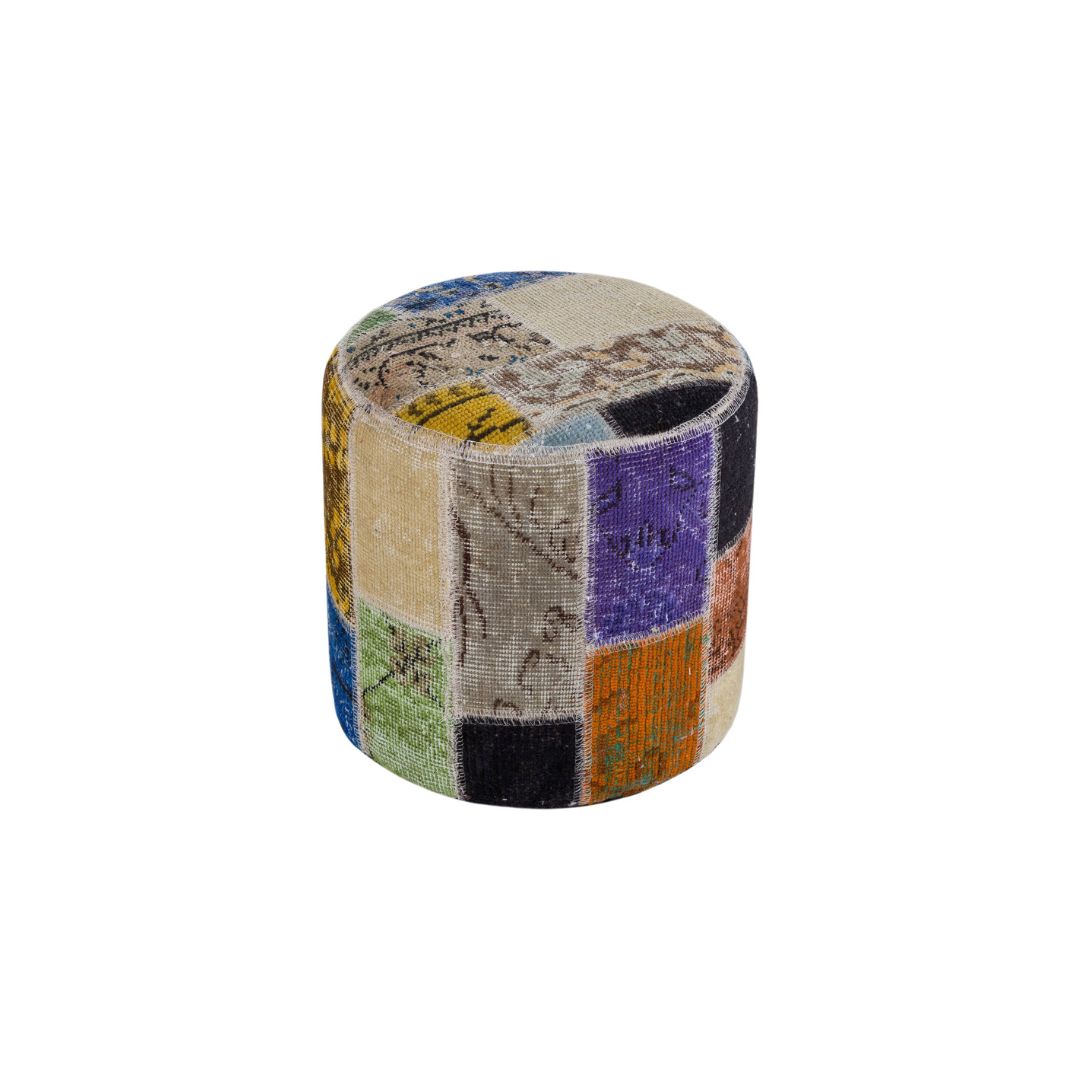 Anatolian Patchwork Style Pouf P27 -  Poufs - ebarza Furniture UAE | Shop Modern Furniture in Abu Dhabi & Dubai - مفروشات ايبازرا في الامارات | تسوق اثاث عصري وديكورات مميزة في دبي وابوظبي