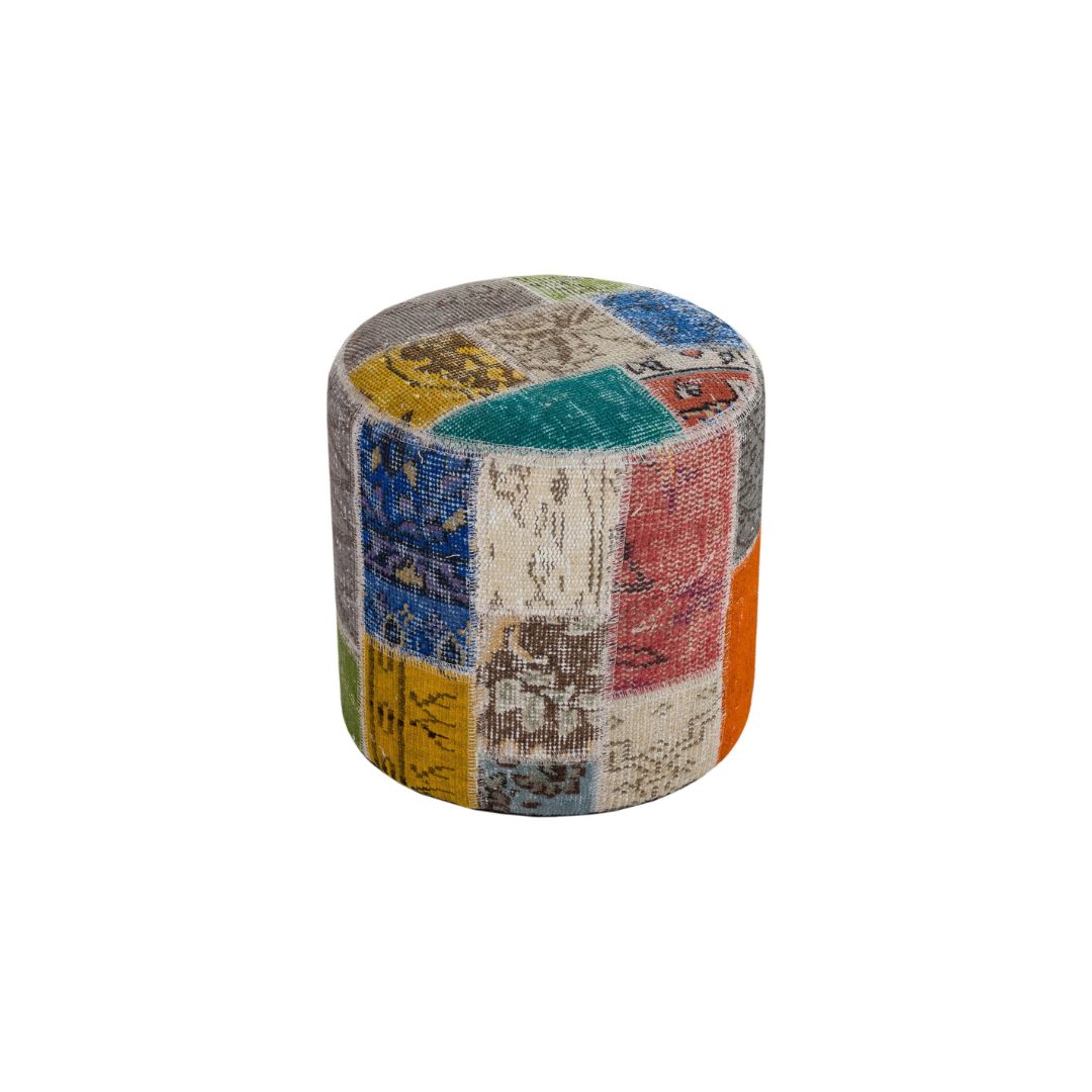 Anatolian Patchwork Style Pouf P27 -  Poufs - ebarza Furniture UAE | Shop Modern Furniture in Abu Dhabi & Dubai - مفروشات ايبازرا في الامارات | تسوق اثاث عصري وديكورات مميزة في دبي وابوظبي