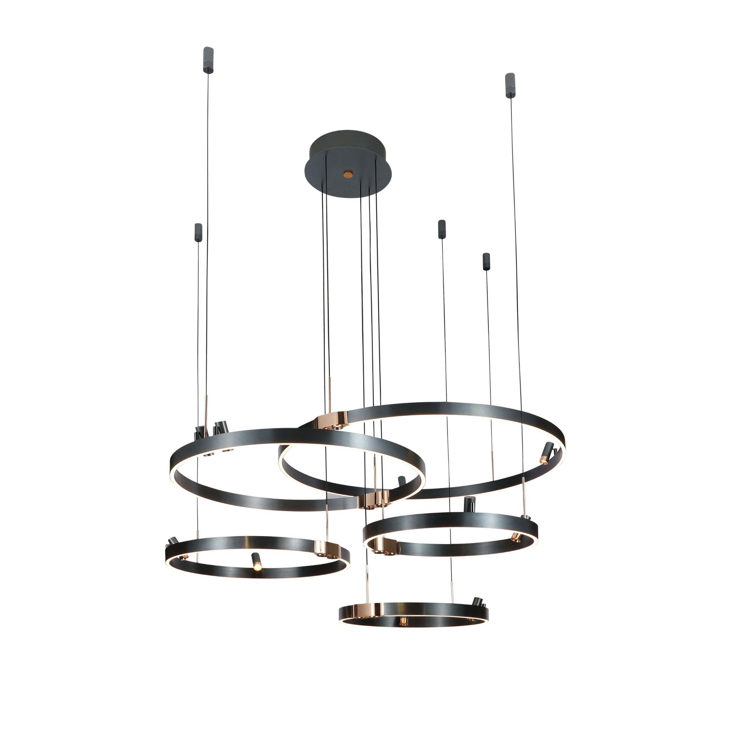 5x Rings Smart Pendant Lamp YE602D-86544 -  Track Lightings | 5 × مصباح معلق على شكل حلقات - ebarza Furniture UAE | Shop Modern Furniture in Abu Dhabi & Dubai - مفروشات ايبازرا في الامارات | تسوق اثاث عصري وديكورات مميزة في دبي وابوظبي
