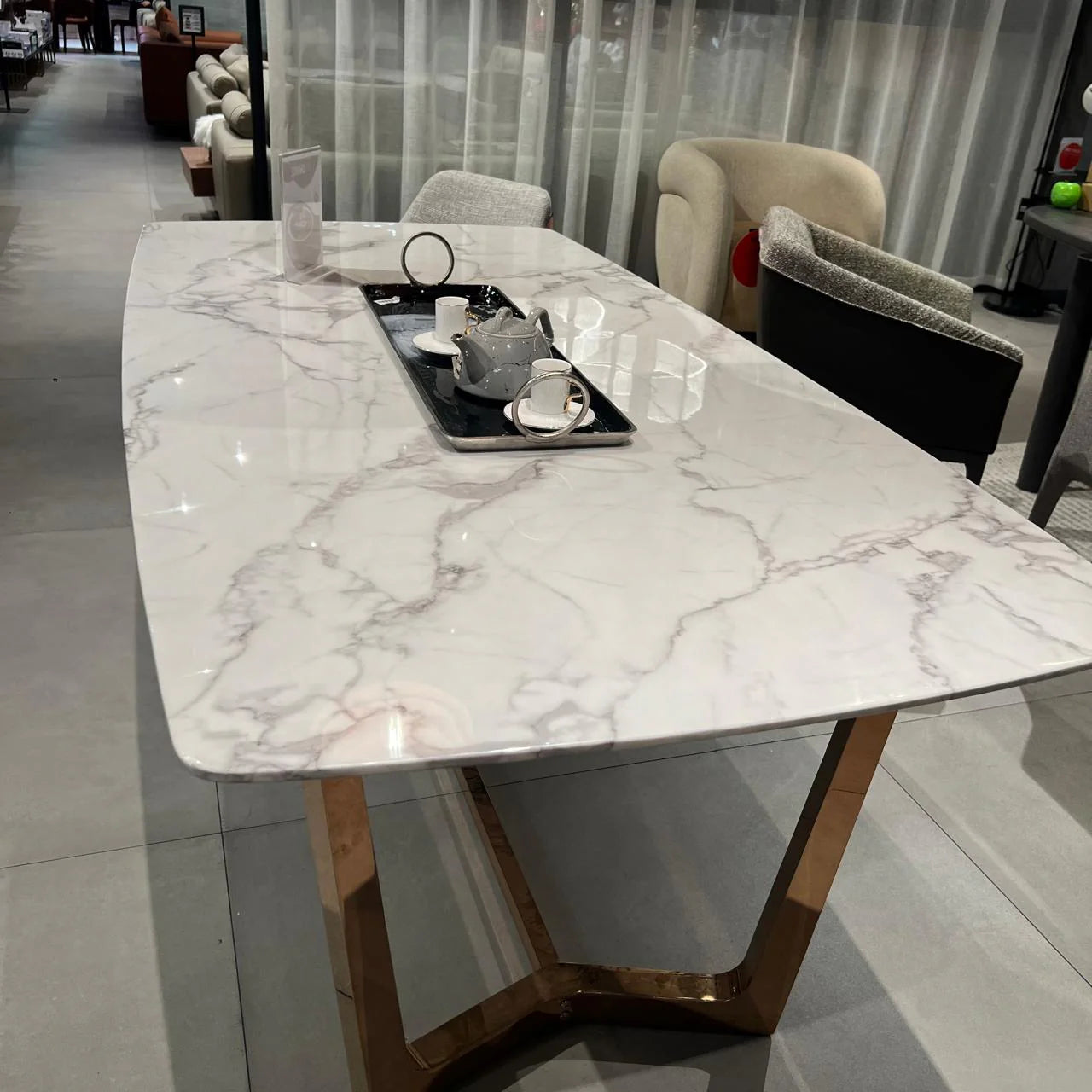 Display Item - Venice Faux Marble Dining Table Tg-282-Rg-NAKHEEL -  DISPLAY ITEM - ebarza Furniture UAE | Shop Modern Furniture in Abu Dhabi & Dubai - مفروشات ايبازرا في الامارات | تسوق اثاث عصري وديكورات مميزة في دبي وابوظبي