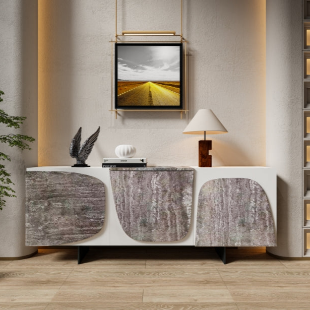 Panorama 200cm Travertine Side Board - EB12DT