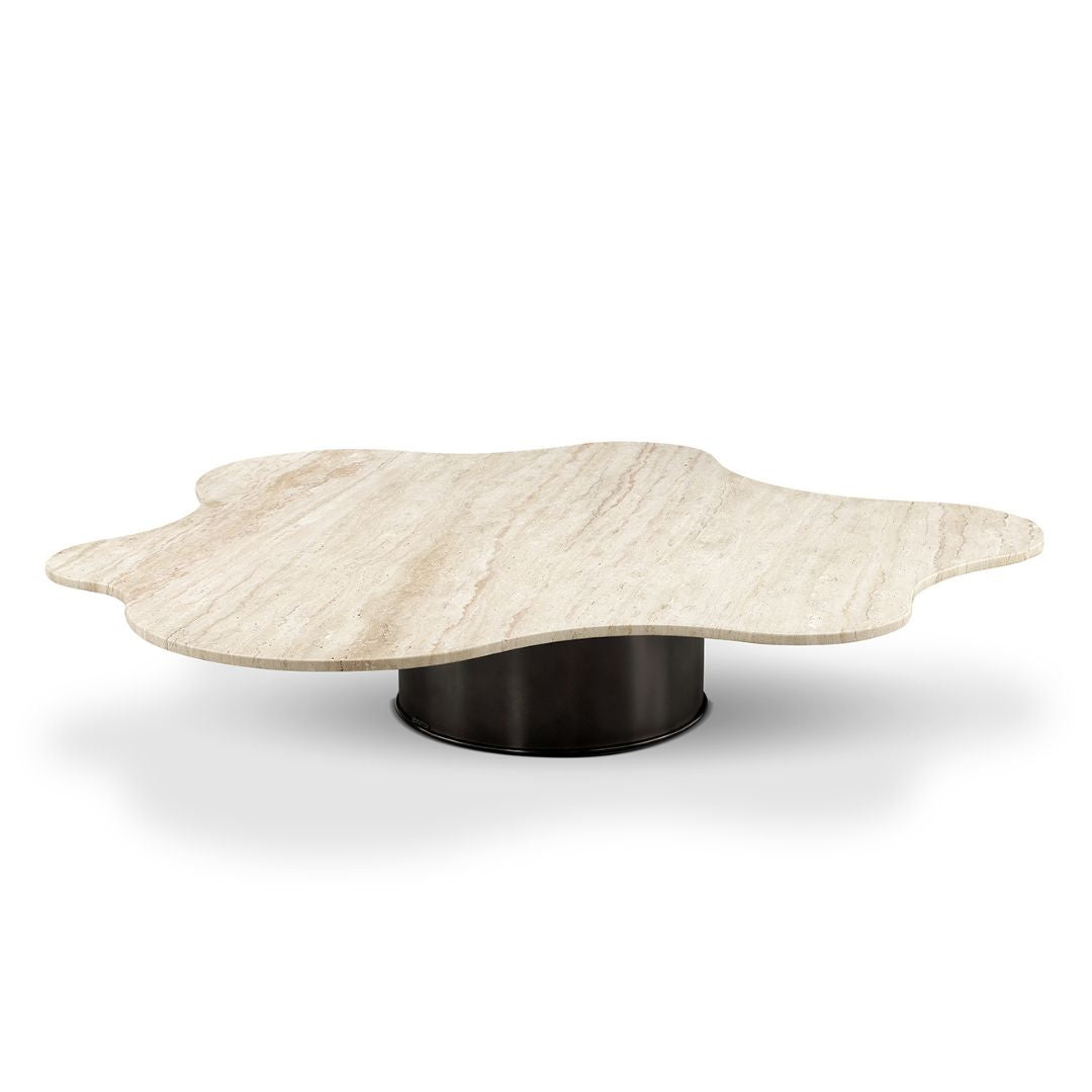 White Travertine Coffee Table ST765 -  Coffee tables - ebarza Furniture UAE | Shop Modern Furniture in Abu Dhabi & Dubai - مفروشات ايبازرا في الامارات | تسوق اثاث عصري وديكورات مميزة في دبي وابوظبي