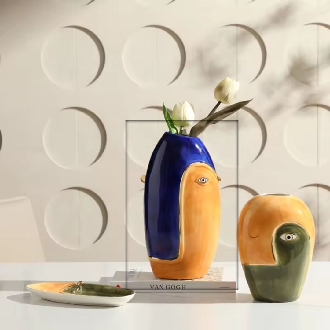 Wisdom Eye Vase -A FD-D24051A -  Vases - ebarza Furniture UAE | Shop Modern Furniture in Abu Dhabi & Dubai - مفروشات ايبازرا في الامارات | تسوق اثاث عصري وديكورات مميزة في دبي وابوظبي