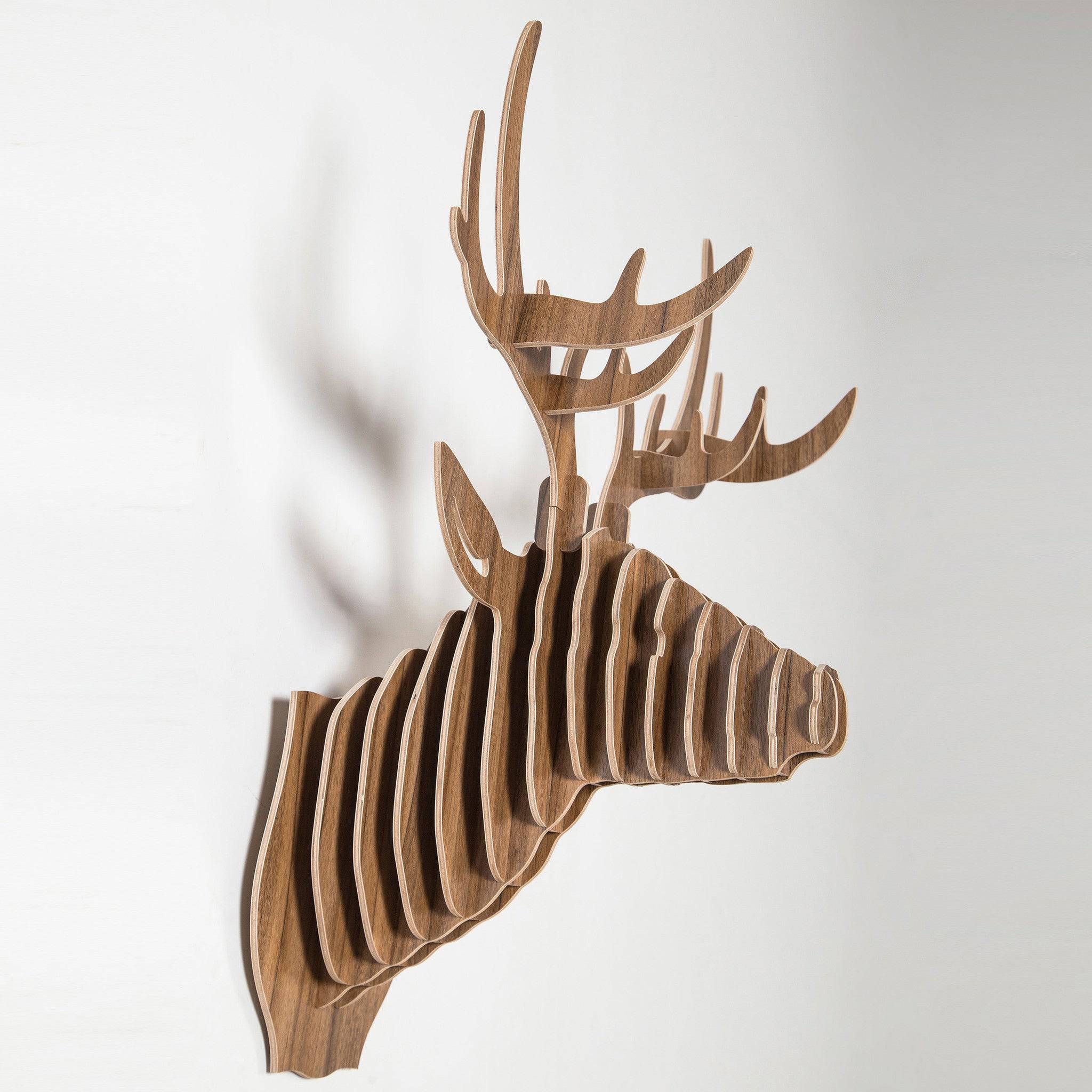 Art Home Deer Wall Decoration Wood Crafts (Large) Wdp001Lw -  Shelves - ebarza Furniture UAE | Shop Modern Furniture in Abu Dhabi & Dubai - مفروشات ايبازرا في الامارات | تسوق اثاث عصري وديكورات مميزة في دبي وابوظبي