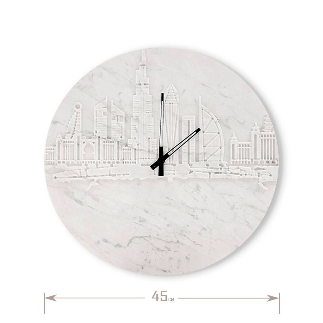 Dubai Natural Marble Clock Sc001 -  Clocks - ebarza Furniture UAE | Shop Modern Furniture in Abu Dhabi & Dubai - مفروشات ايبازرا في الامارات | تسوق اثاث عصري وديكورات مميزة في دبي وابوظبي