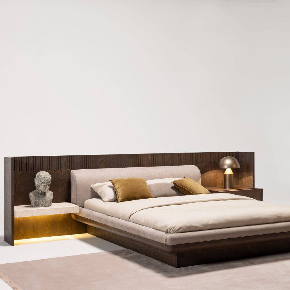 Edessa Bedstead With 2X Bedside Table Edsa-Bed -  Bedsteads - ebarza Furniture UAE | Shop Modern Furniture in Abu Dhabi & Dubai - مفروشات ايبازرا في الامارات | تسوق اثاث عصري وديكورات مميزة في دبي وابوظبي