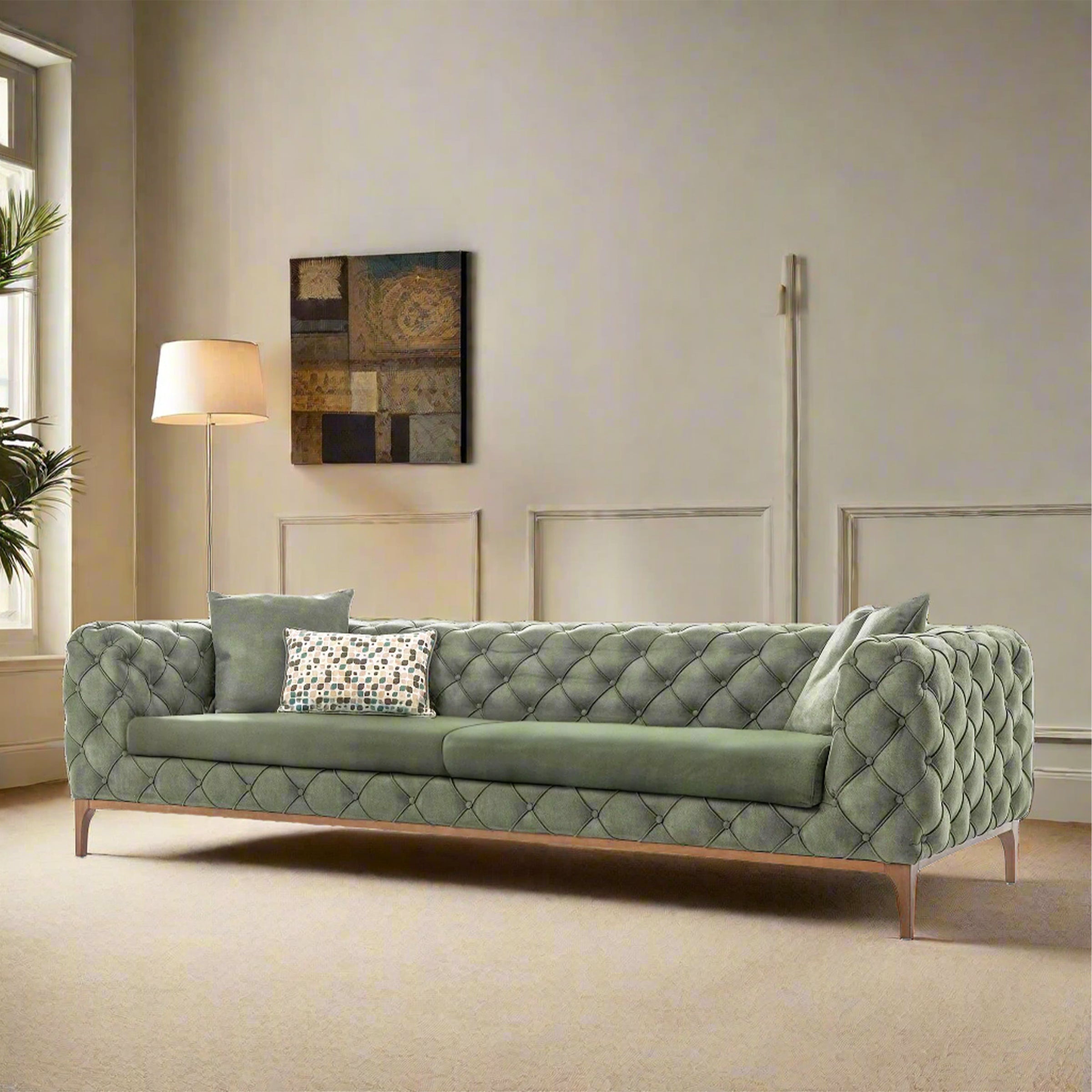 Buy Fashion Sofa And 2 Cushions Fas002Gn ebarza Modern Furniture in Abu Dhabi Dubai