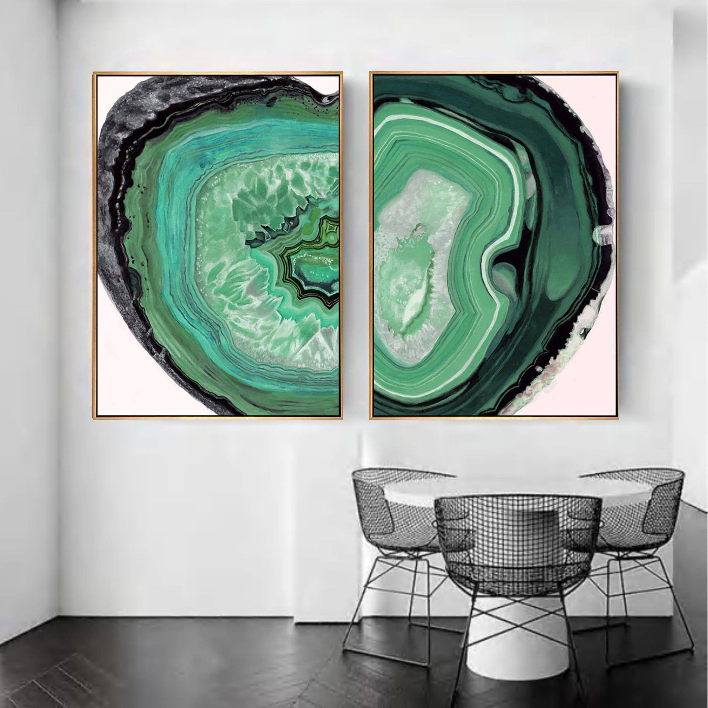 Buy Green Natural Stone Painting Wall Art Canvas & Pu B Fl-H241B
