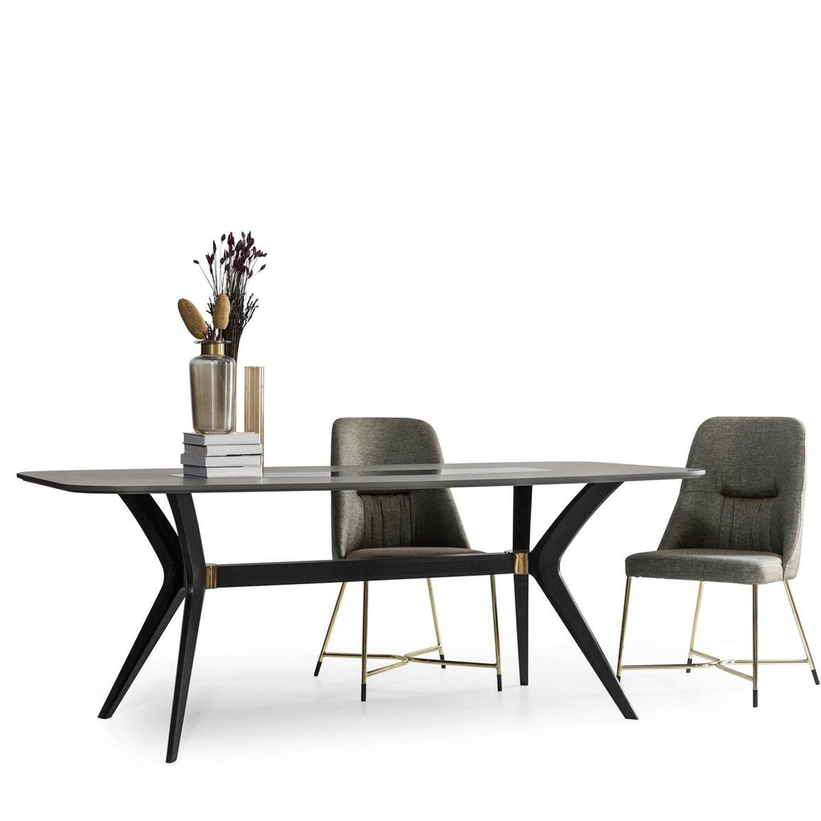 Modern grey wood 2024 dining table