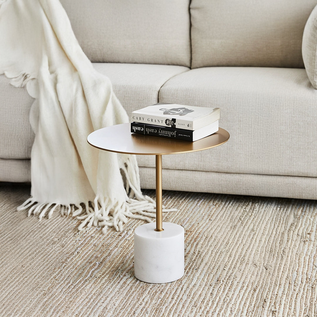 Espoo Marble Side Table Ct8684-44-Br -  Side Tables - ebarza Furniture UAE | Shop Modern Furniture in Abu Dhabi & Dubai - مفروشات ايبازرا في الامارات | تسوق اثاث عصري وديكورات مميزة في دبي وابوظبي