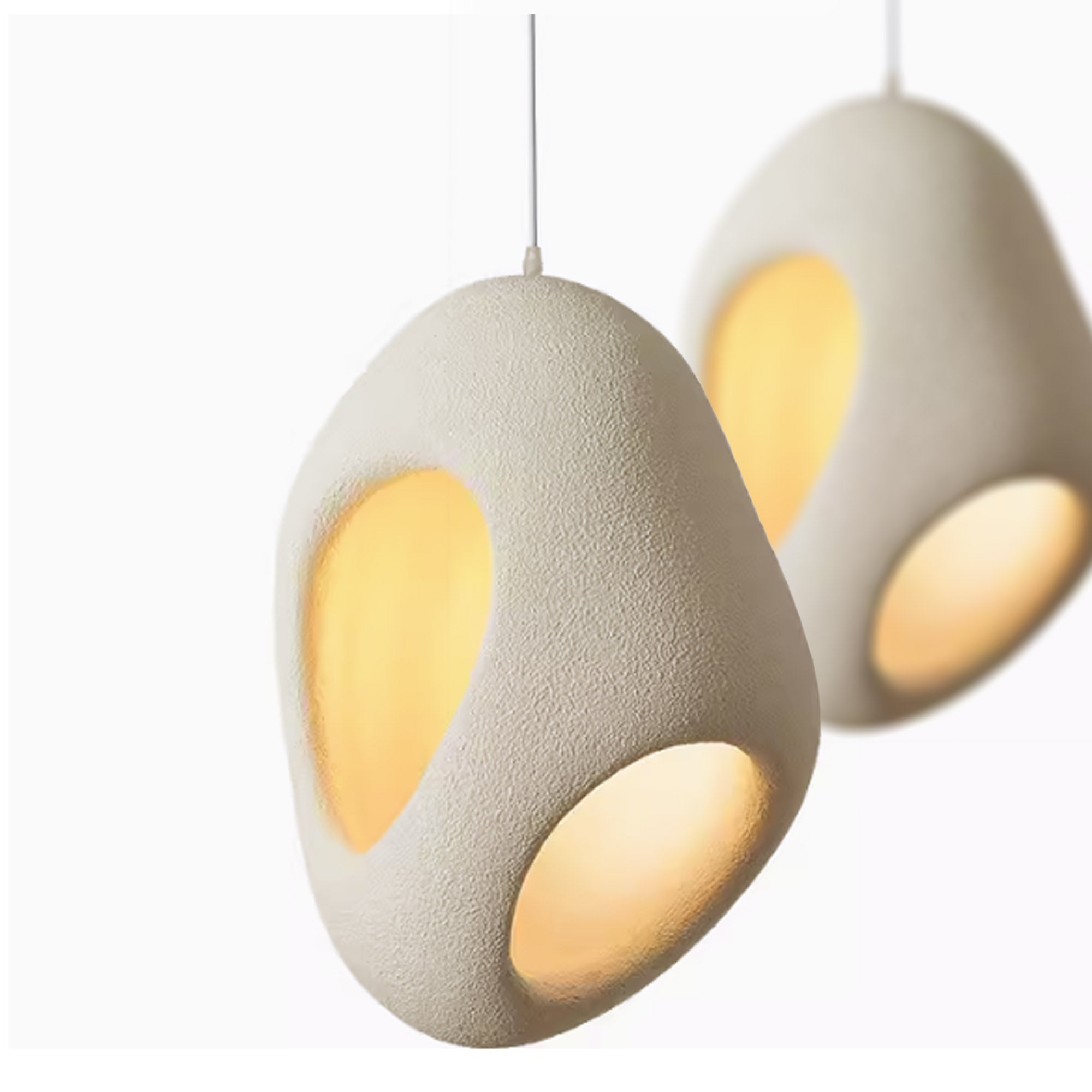 Wabi Sabi Resin Pendant Light HTD-IP1386012 D28*H39cm Beige -  Pendant Lamps | ضوء بيج معلق من مجموعة وابي سابي - ebarza Furniture UAE | Shop Modern Furniture in Abu Dhabi & Dubai - مفروشات ايبازرا في الامارات | تسوق اثاث عصري وديكورات مميزة في دبي وابوظبي