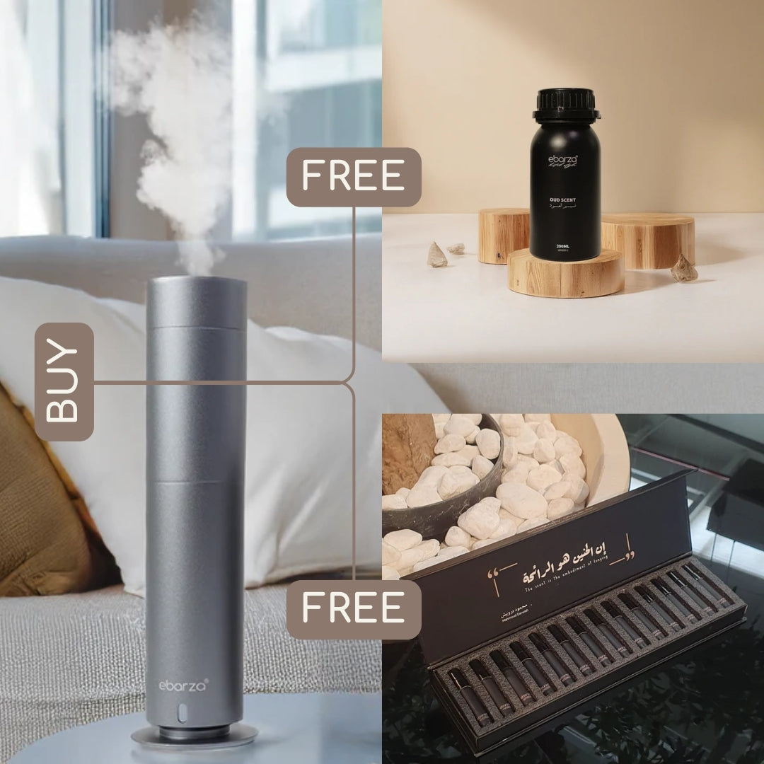 Aroma Diffuser Machine + FREE Essential Oil + FREE Oils Sample box 14 pcs -  Smart Diffusers - ebarza Furniture UAE | Shop Modern Furniture in Abu Dhabi & Dubai - مفروشات ايبازرا في الامارات | تسوق اثاث عصري وديكورات مميزة في دبي وابوظبي