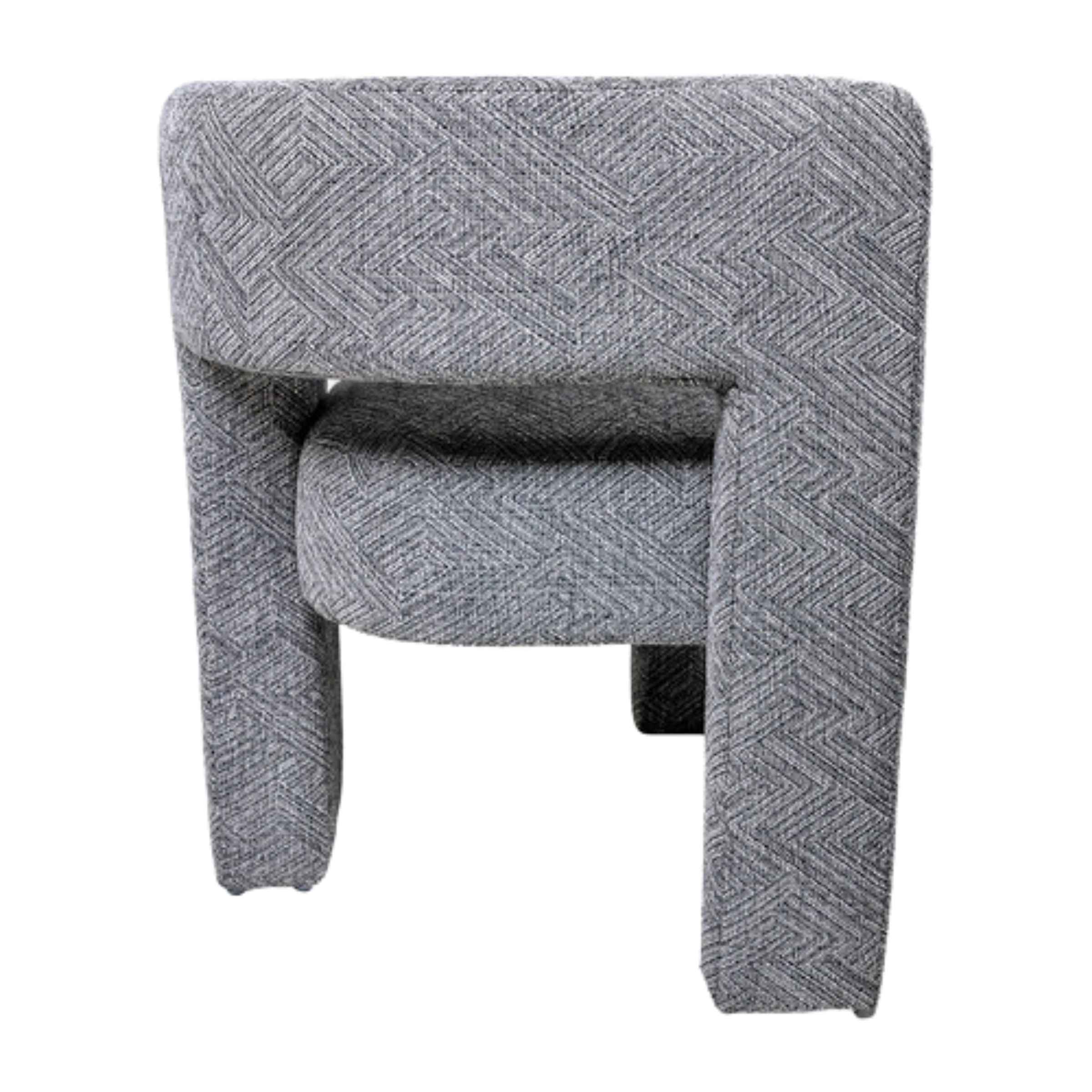 Round Back Chair-Gray 17041-01 -  Armchairs | كرسي ظهر مستدير - رمادي - ebarza Furniture UAE | Shop Modern Furniture in Abu Dhabi & Dubai - مفروشات ايبازرا في الامارات | تسوق اثاث عصري وديكورات مميزة في دبي وابوظبي