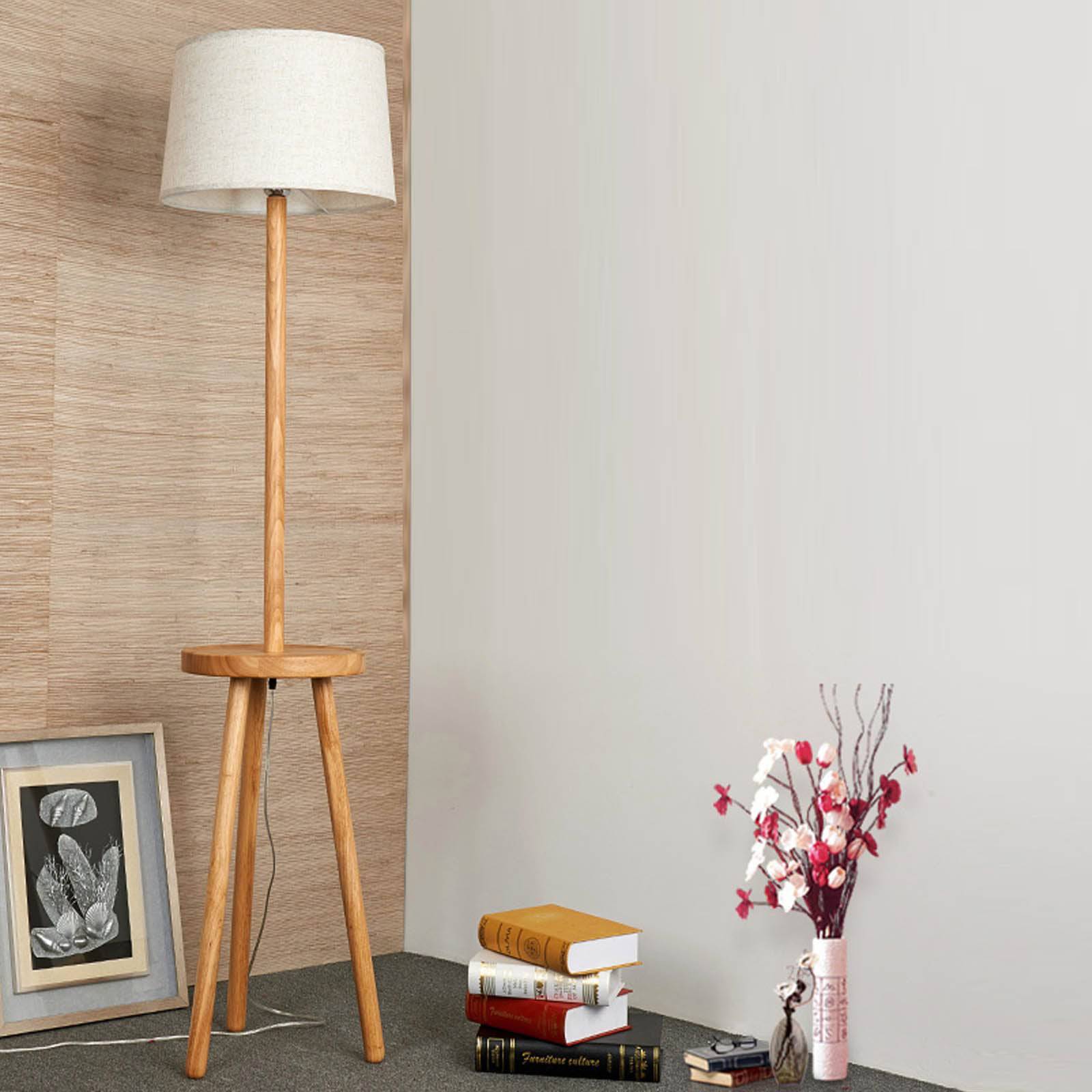 Wood floor outlet lamp base