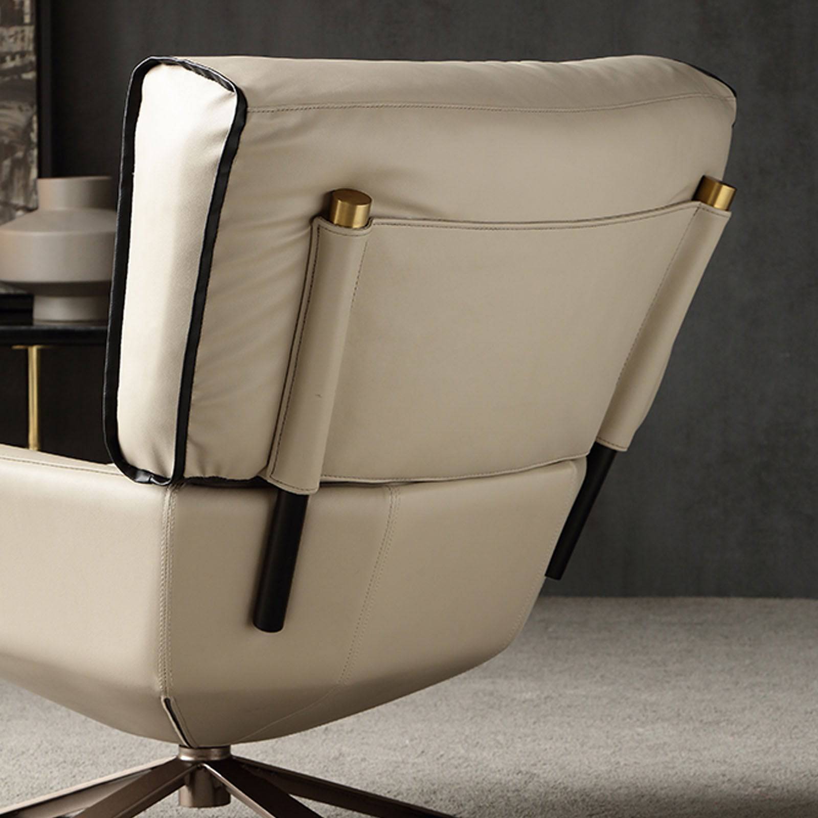 Cream leather lounge chairs sale