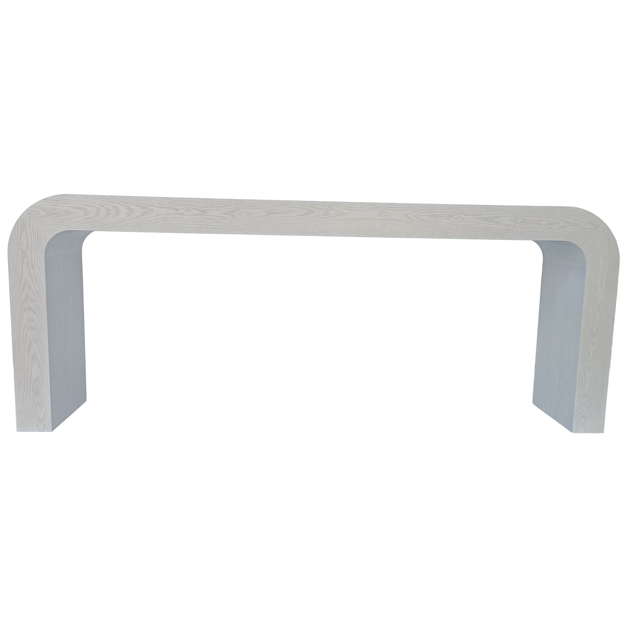 White contemporary shop console table