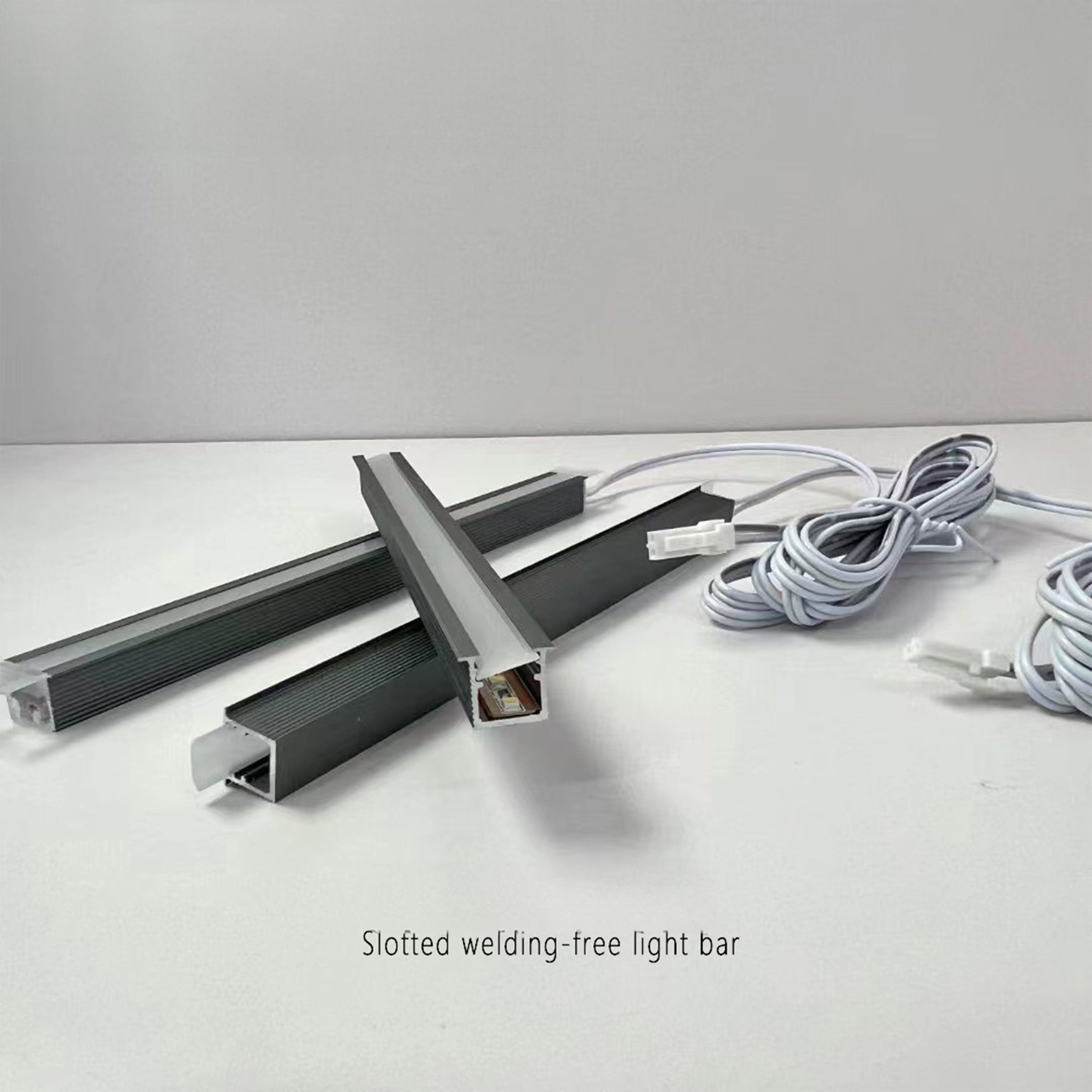 LED Light profile Welding-free slotted light aluminum material (with lamp strip) CH4-AL107-Grey-3m/length-3000k -  Hangers | رافعة خزانة الملابس لتركيب اللوحة - ebarza Furniture UAE | Shop Modern Furniture in Abu Dhabi & Dubai - مفروشات ايبازرا في الامارات | تسوق اثاث عصري وديكورات مميزة في دبي وابوظبي