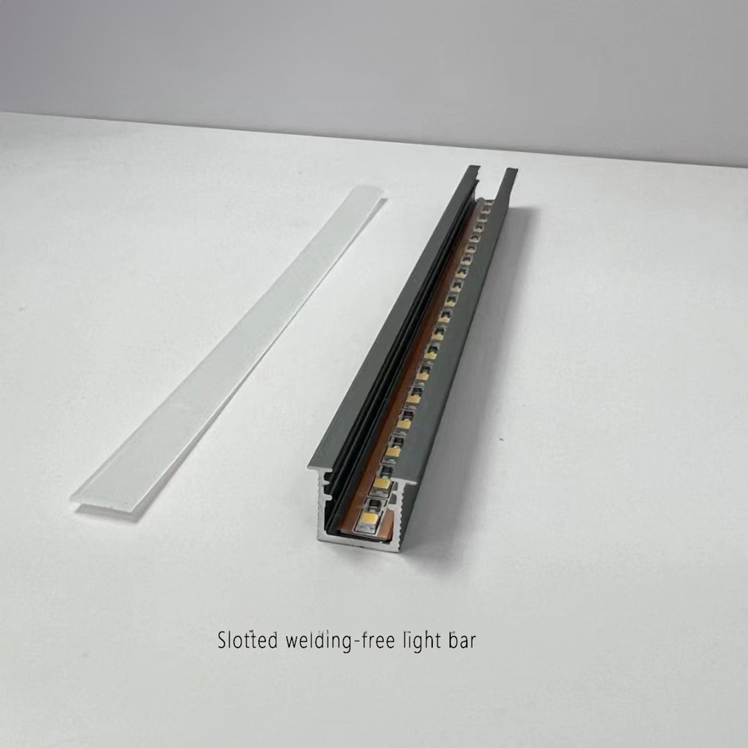 LED Light profile Welding-free slotted light aluminum material (with lamp strip) CH4-AL107-Grey-3m/length-3000k -  Hangers | رافعة خزانة الملابس لتركيب اللوحة - ebarza Furniture UAE | Shop Modern Furniture in Abu Dhabi & Dubai - مفروشات ايبازرا في الامارات | تسوق اثاث عصري وديكورات مميزة في دبي وابوظبي